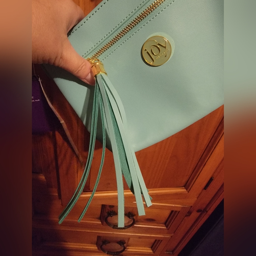 NWT Light Teal Blue RFID Crossbody Bag Joy Mangano - Picture 3 of 6